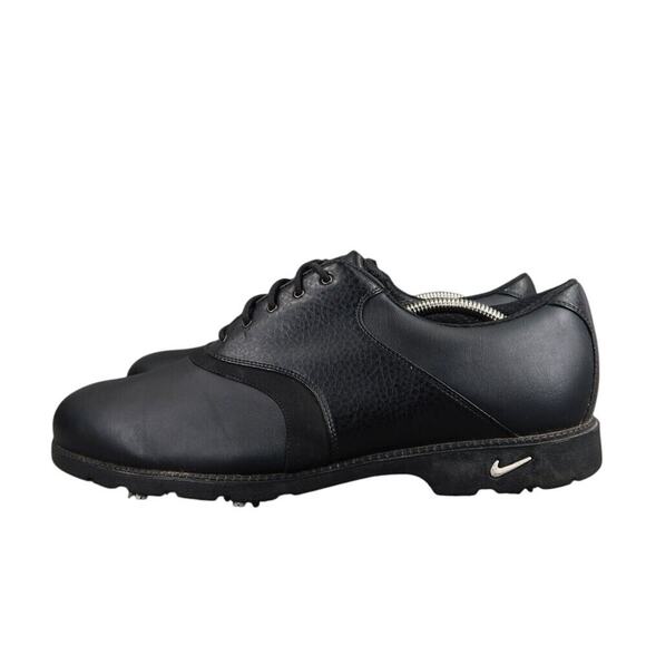 Nike Shoes Mens 11.5 Golf Cleat Saddle Oxford Classic Waverly Last Black Leather - Picture 4 of 13